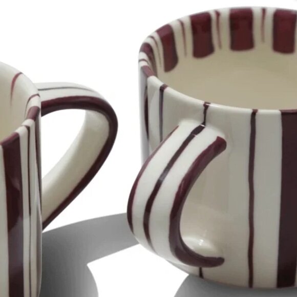 Noon & Moon Coffee Cup, Cherry Lacquer Set of 2 - Picture 3 of 6